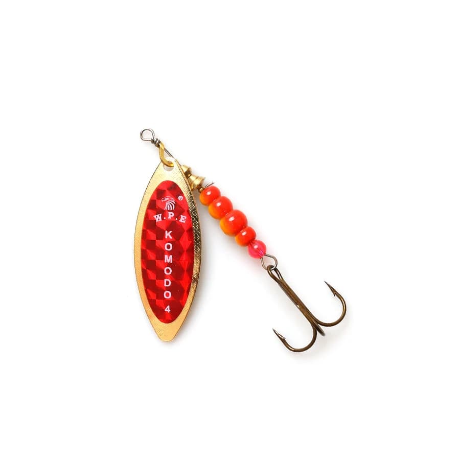 W.P.E KOMODO Spinner Lure 1 szt. 12,6 g/17,3 g/27,2 g Wabiąca przynęta z mosiądzu, metalowa przynęta wędkarska, twarda przynęta, karpiowa, szczupakowa, woblery