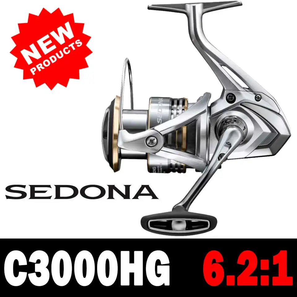 Kołowrotki spinningowe SHIMANO SEDONA z 2023 r., przełożenie 5,0:1/6,2:1/4,7:1, 3+1BB, przekładnia HAGANE, moc 3-11 kg, 1000-C5000XG