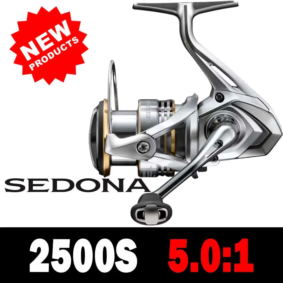 Kołowrotki spinningowe SHIMANO SEDONA z 2023 r., przełożenie 5,0:1/6,2:1/4,7:1, 3+1BB, przekładnia HAGANE, moc 3-11 kg, 1000-C5000XG