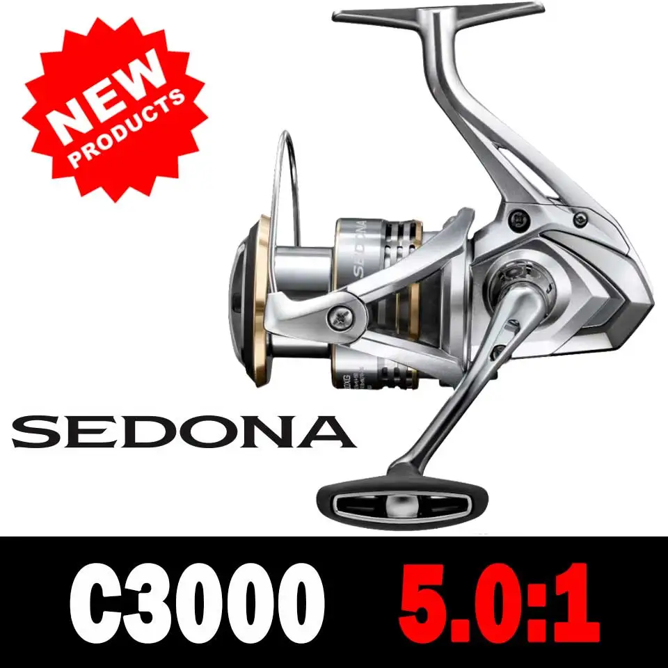Kołowrotki spinningowe SHIMANO SEDONA z 2023 r., przełożenie 5,0:1/6,2:1/4,7:1, 3+1BB, przekładnia HAGANE, moc 3-11 kg, 1000-C5000XG