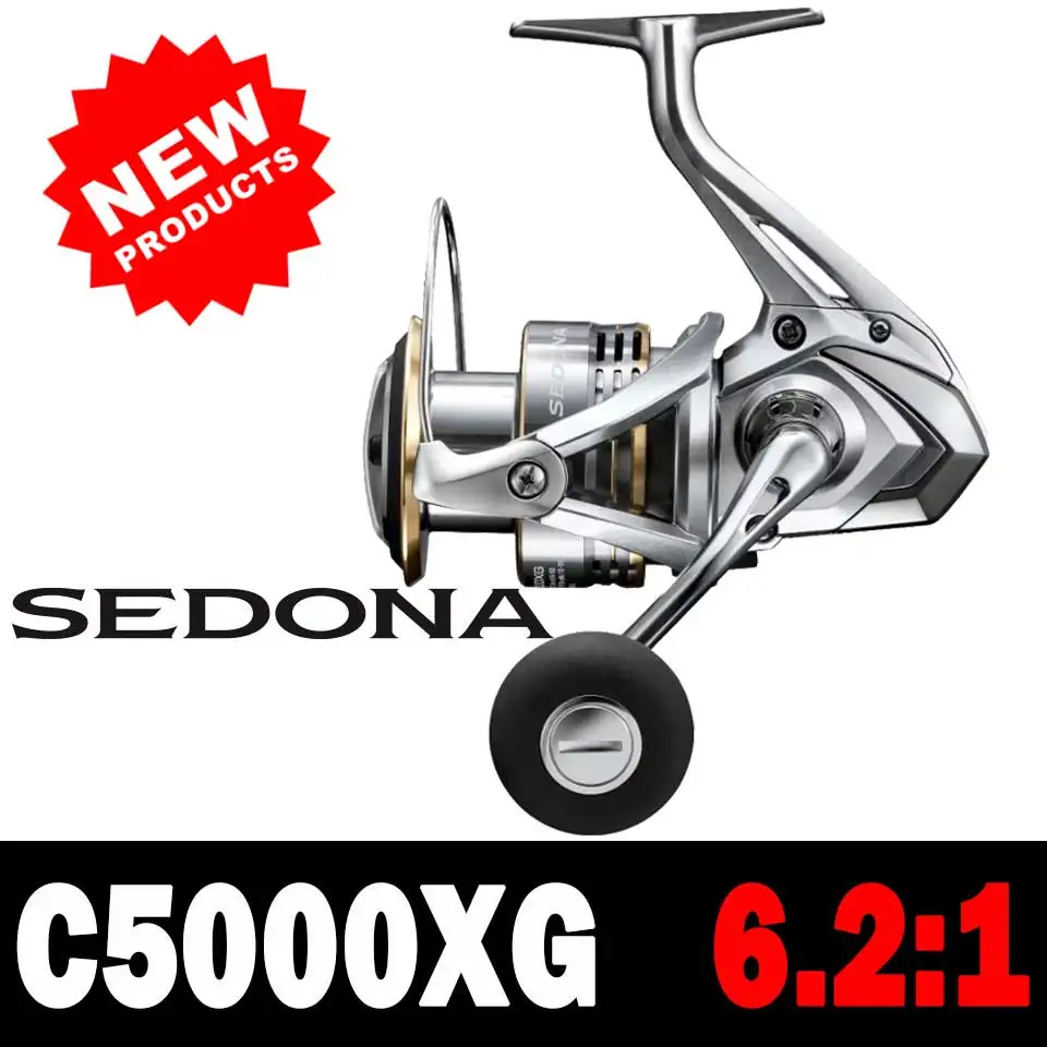 Kołowrotki spinningowe SHIMANO SEDONA z 2023 r., przełożenie 5,0:1/6,2:1/4,7:1, 3+1BB, przekładnia HAGANE, moc 3-11 kg, 1000-C5000XG